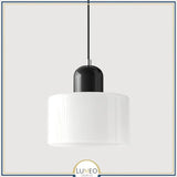 Suspension en verre coloré | Élégance rétro & touche pop Blanc / Noir