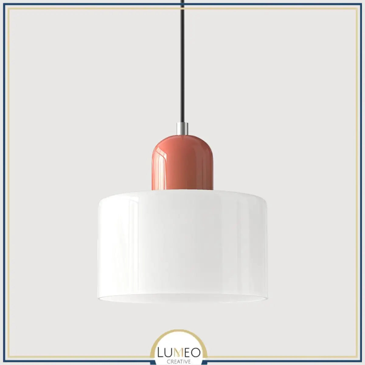 Suspension en verre coloré | Élégance rétro & touche pop Blanc / Rose
