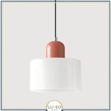 Suspension en verre coloré | Élégance rétro & touche pop Blanc / Rose