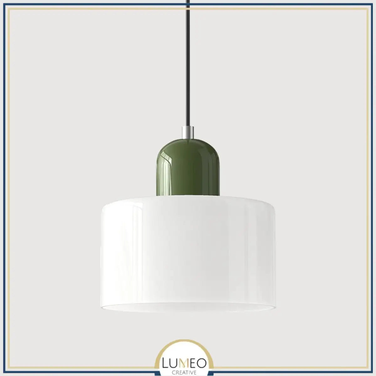 Suspension en verre coloré | Élégance rétro & touche pop Blanc / Vert