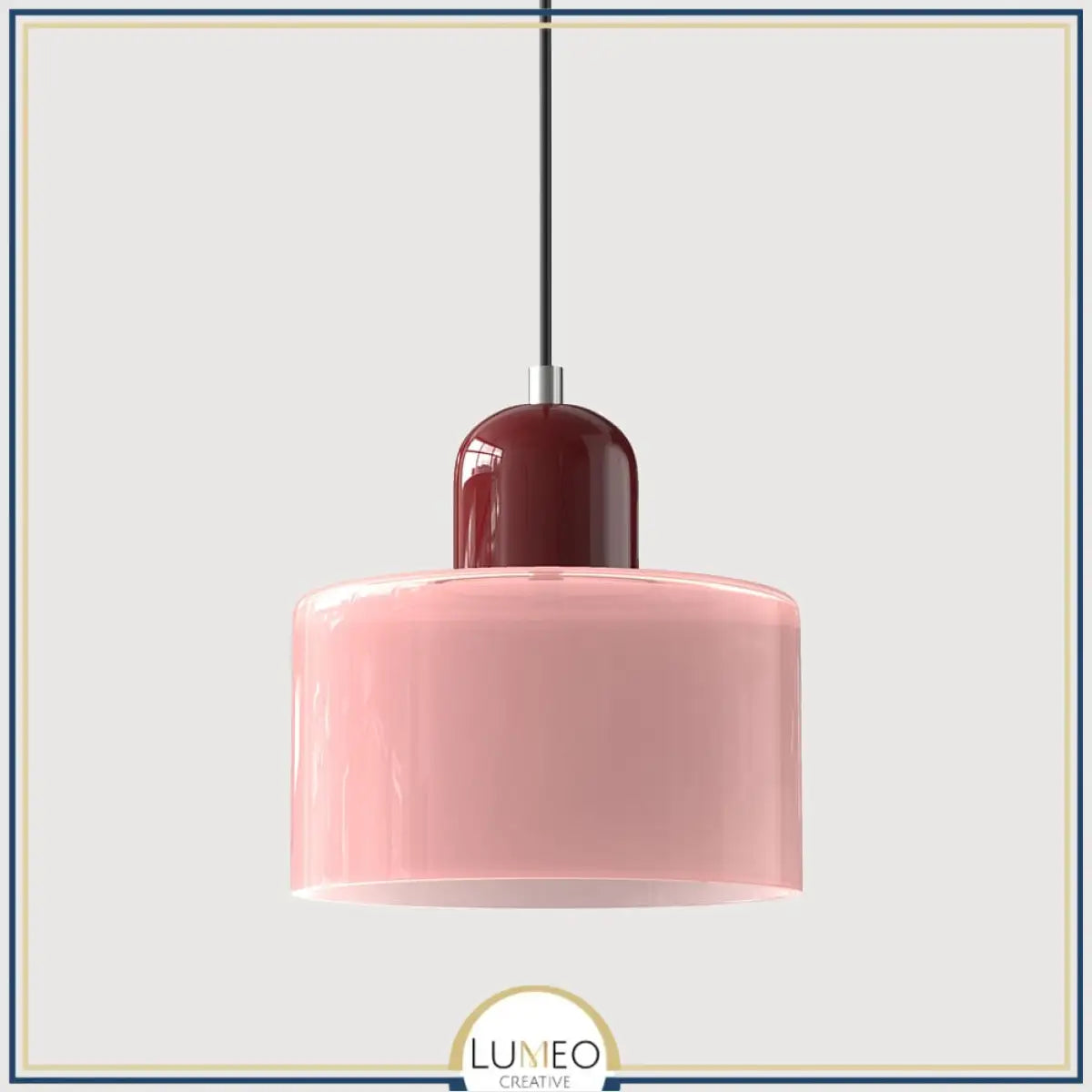 Suspension en verre coloré | Élégance rétro & touche pop Rose / Bordeau