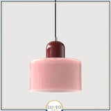 Suspension en verre coloré | Élégance rétro & touche pop Rose / Bordeau