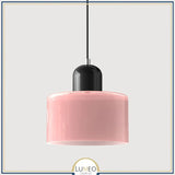 Suspension en verre coloré | Élégance rétro & touche pop Rose / Noir