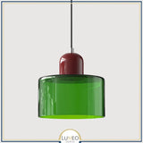 Suspension en verre coloré | Élégance rétro & touche pop Vert impérial / Bordeau