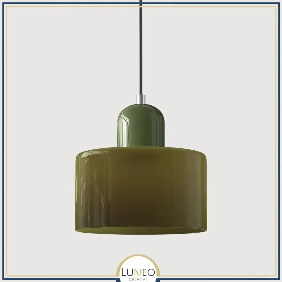 Suspension en verre coloré | Élégance rétro & touche pop Vert kaki / Vert