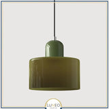 Suspension en verre coloré | Élégance rétro & touche pop Vert kaki / Vert