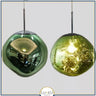 Suspension en verre soufflé style boule de lave | Création modulable 15 cm / PVC / Vert