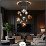Suspension en verre soufflé style boule de lave | Création modulable