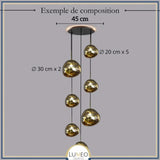 Suspension en verre soufflé style boule de lave | Création modulable