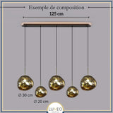Suspension en verre soufflé style boule de lave | Création modulable
