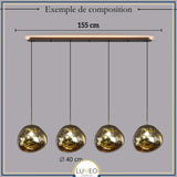 Suspension en verre soufflé style boule de lave | Création modulable