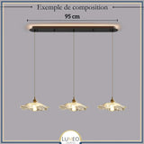 Suspension et plafonnier florale en verre coloré | Luminaire vintage en forme de fleur