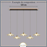 Suspension et plafonnier florale en verre coloré | Luminaire vintage en forme de fleur