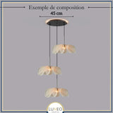 Suspension fleur en tissu au style Japandi