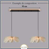 Suspension fleur en tissu au style Japandi