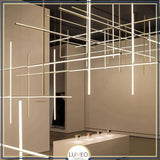 Suspension géométrique LED contemporaine | Tubes personnalisables