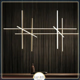Suspension géométrique LED contemporaine | Tubes personnalisables