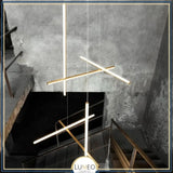 Suspension géométrique LED contemporaine | Tubes personnalisables