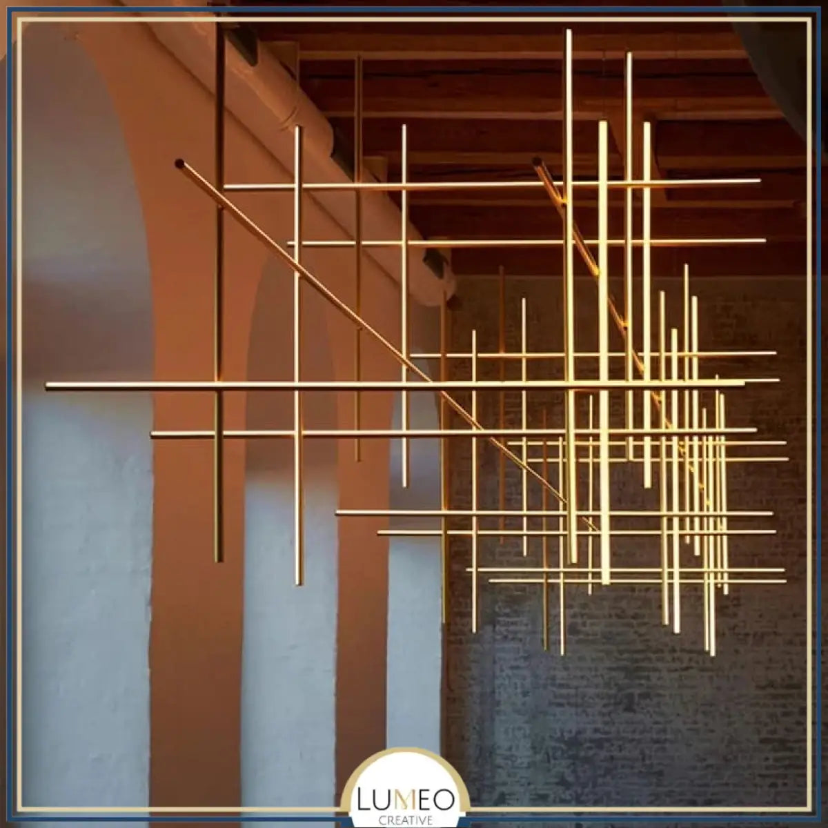 Suspension géométrique LED contemporaine | Tubes personnalisables