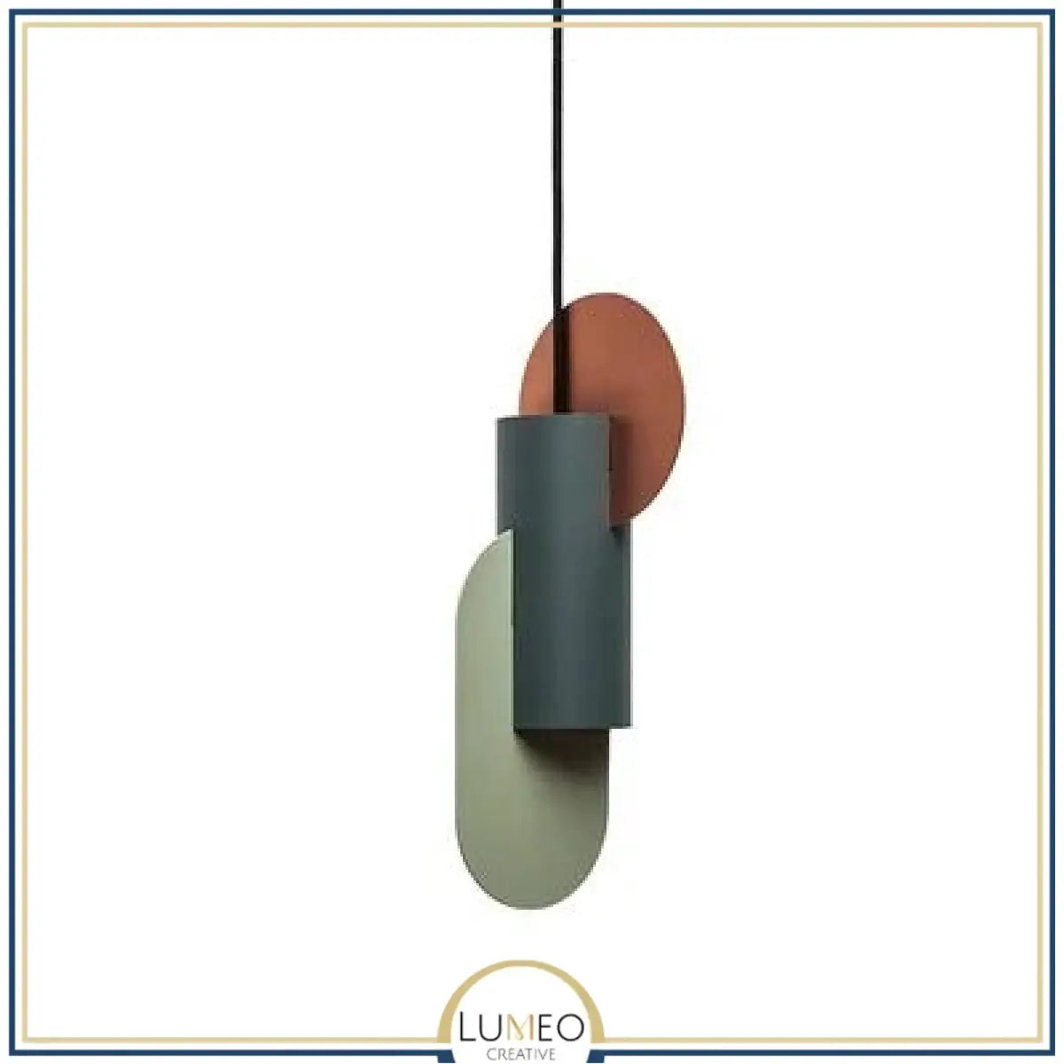 Suspension géométrique tricolore au design sculptural B / Blanc chaud