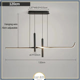 Suspension LED design minimaliste | Ligne graphique & éclairage ciblé Noir / Blanc neutre / 120 cm