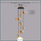 Suspension moderne en verre teinté NOVA | 1 Suspension