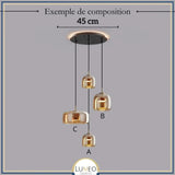 Suspension moderne en verre teinté NOVA | 1 Suspension