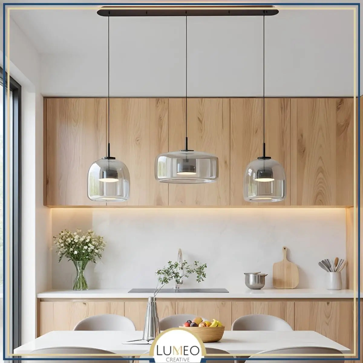 Suspension moderne en verre teinté NOVA | 1 Suspension