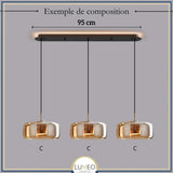 Suspension moderne en verre teinté NOVA | 1 Suspension