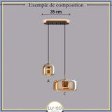 Suspension moderne en verre teinté NOVA | 1 Suspension