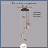 Suspension moderne en verre teinté NOVA | 1 Suspension