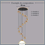 Suspension moderne en verre teinté NOVA | 1 Suspension