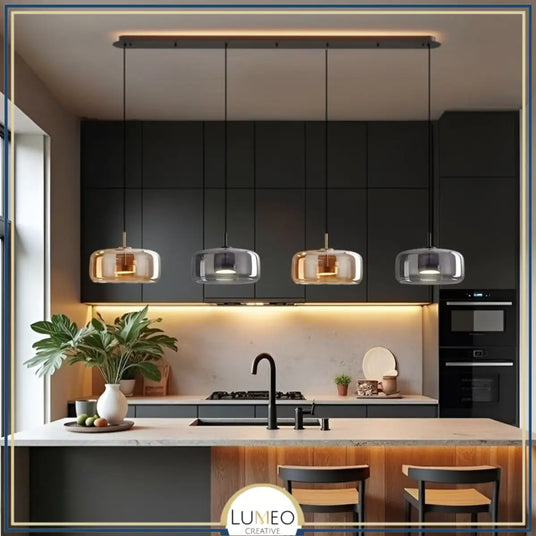 suspension en verre cuisine