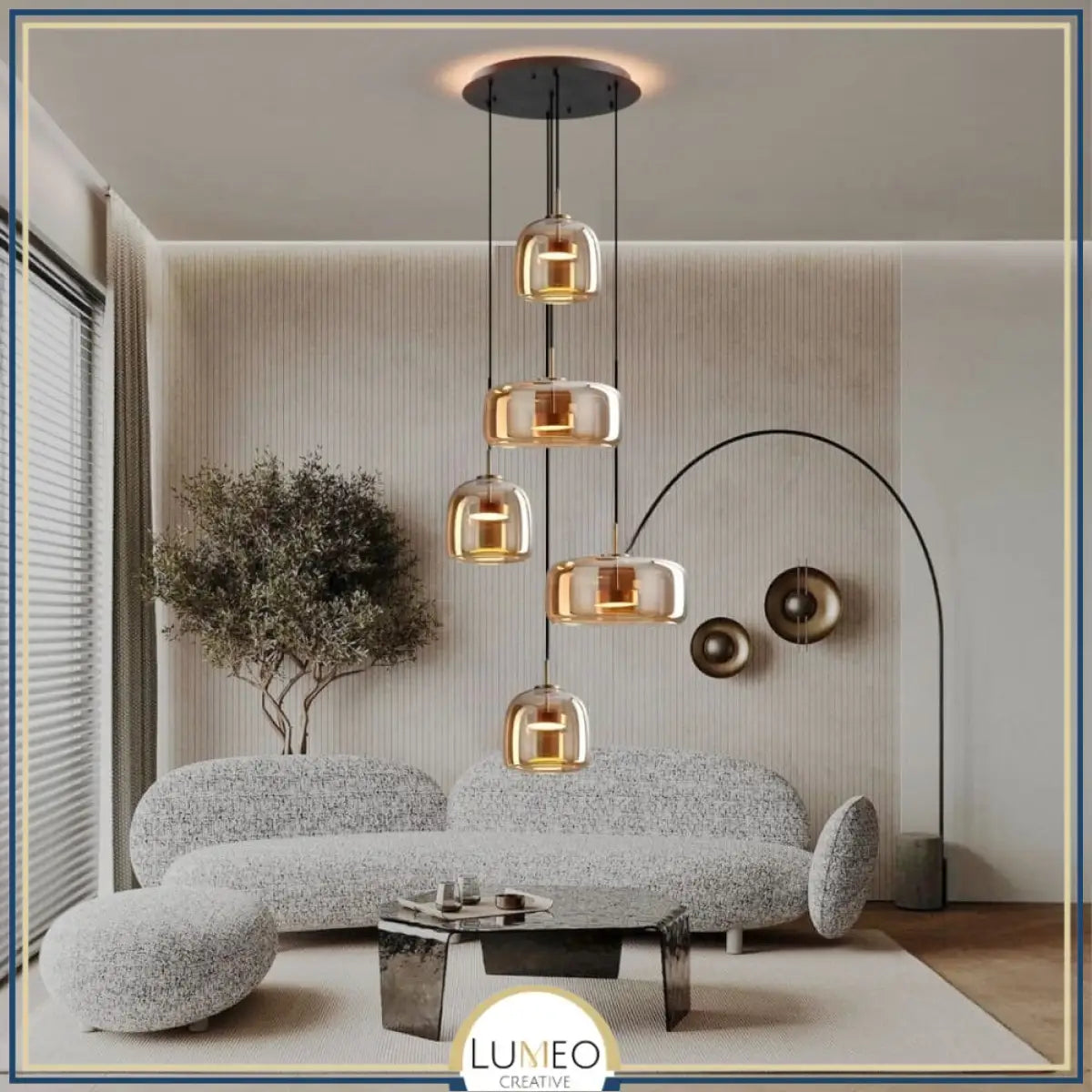 lustre en verre design moderne et vintage