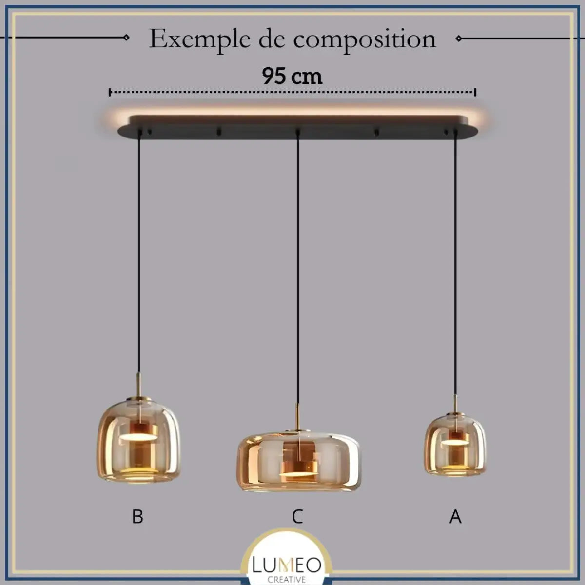 Suspension moderne en verre teinté NOVA | 1 Suspension