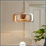 suspension verre teinté au design vintage chic et moderne