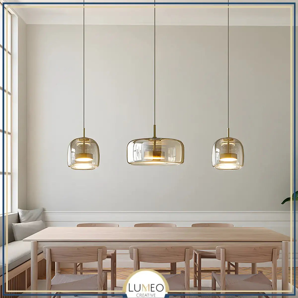 suspension verre vintage