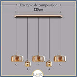 Suspension moderne en verre teinté NOVA | 1 Suspension