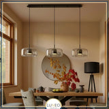 suspension au design moderne en verre salle à manger