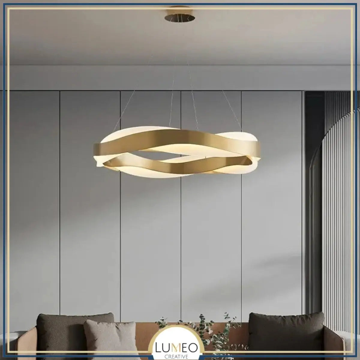 Suspension ruban LED torsadé | Fluidité sculpturale & lumière design