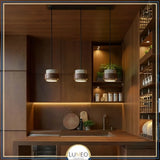 suspension cuisine pierre travertin et bois par lumeo creative