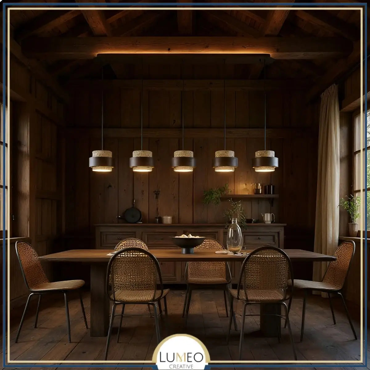 lustre salle à manger bois