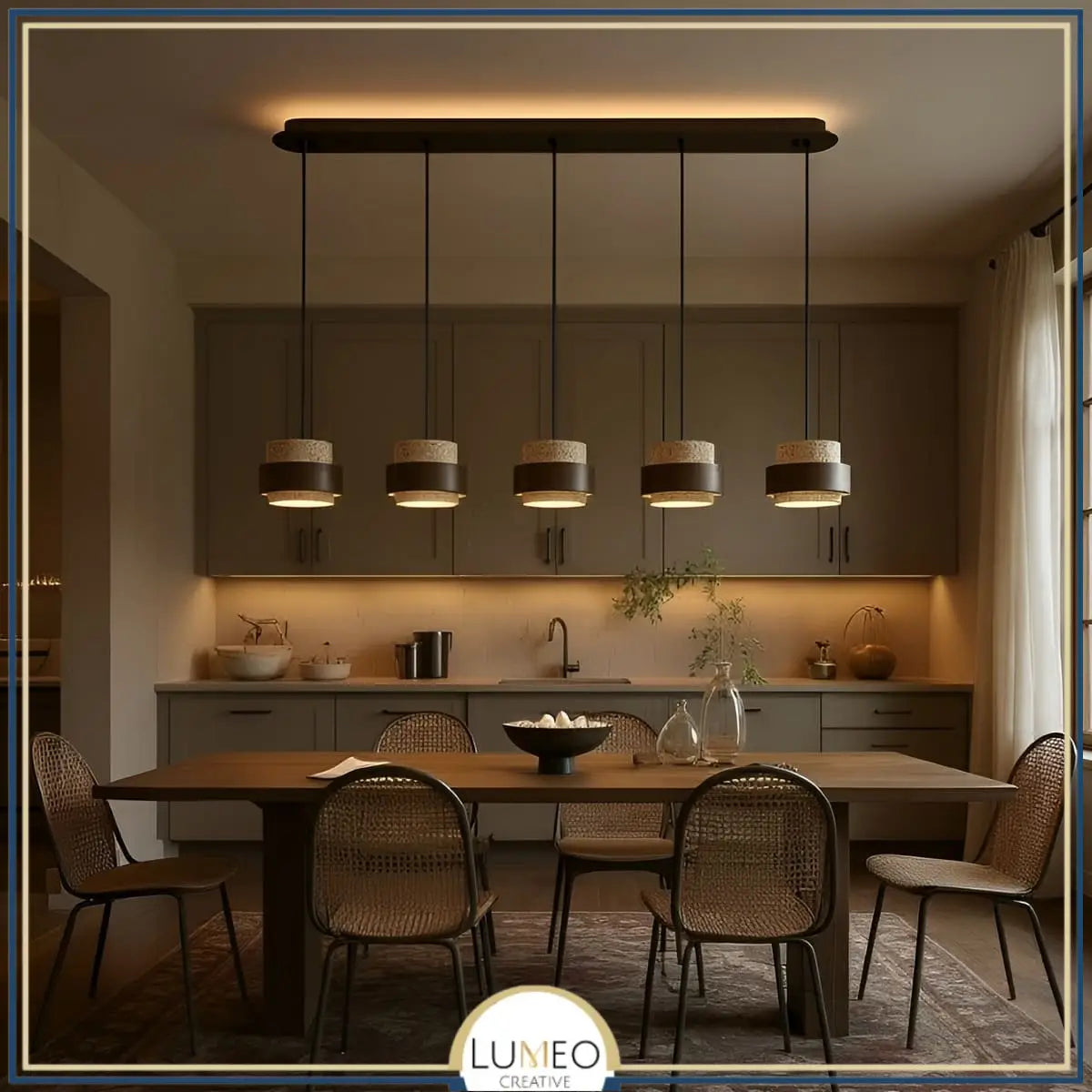 Suspension SATURNE en pierre naturelle et bois | Style scandinave