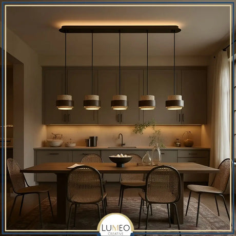 Suspension SATURNE en pierre naturelle et bois | Style scandinave