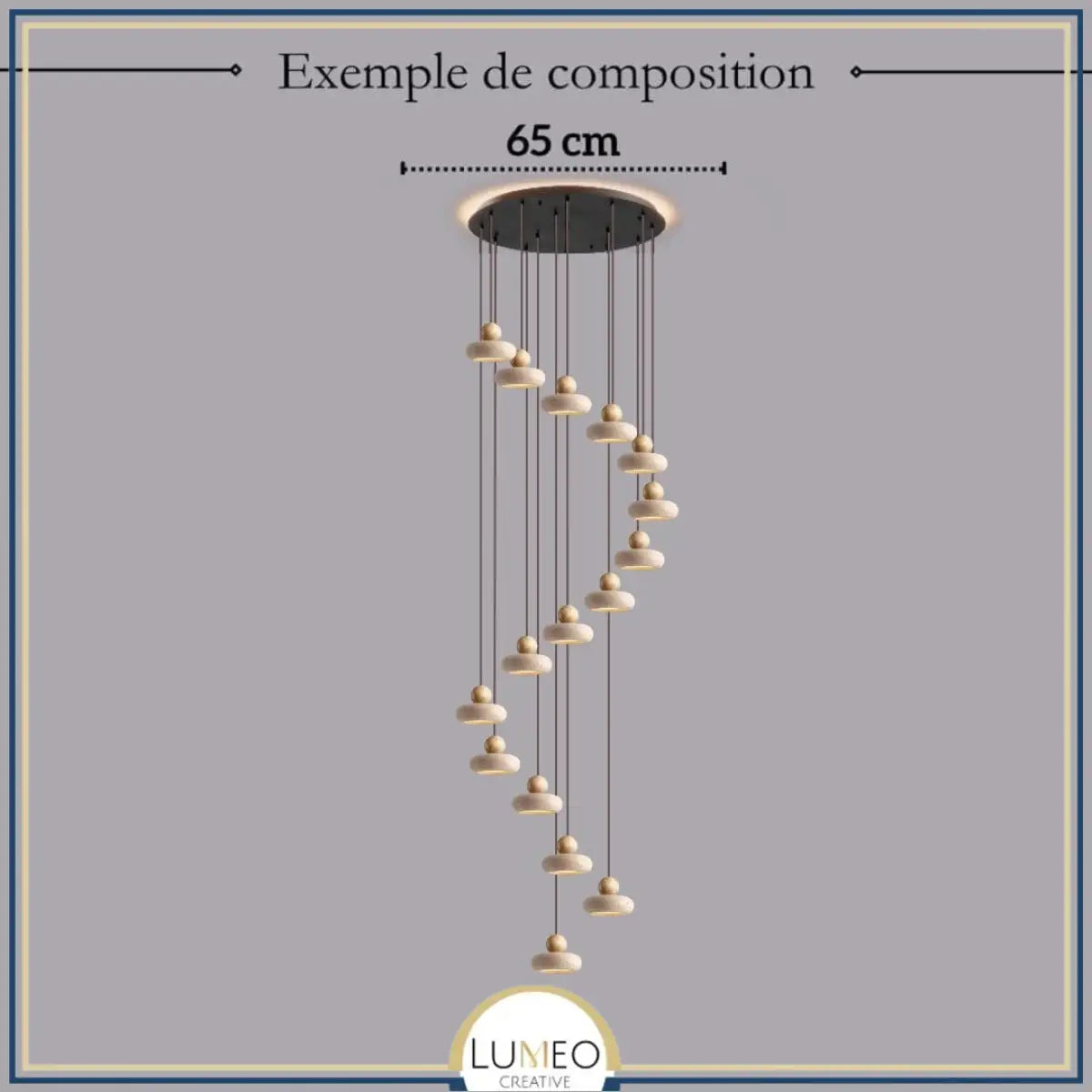 Suspension STONE en pierre naturelle et bois | Style scandinave