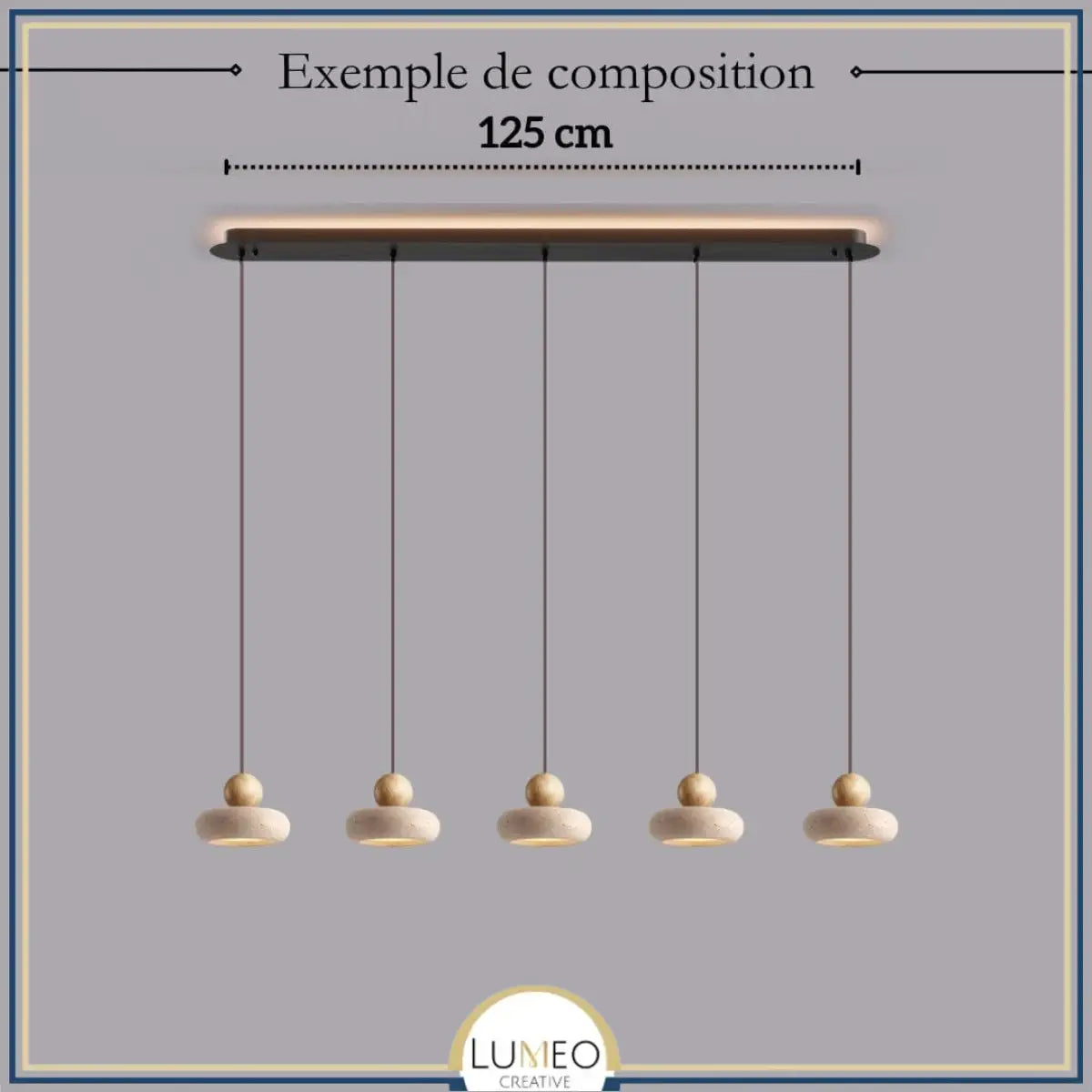 Suspension STONE en pierre naturelle et bois | Style scandinave