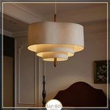 Suspension tissu spirale et bois | Élégance contemporaine