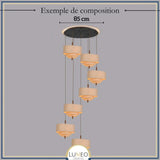 Suspension tissu spirale et bois | Élégance contemporaine