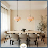 Suspension tissu spirale et bois | Élégance contemporaine