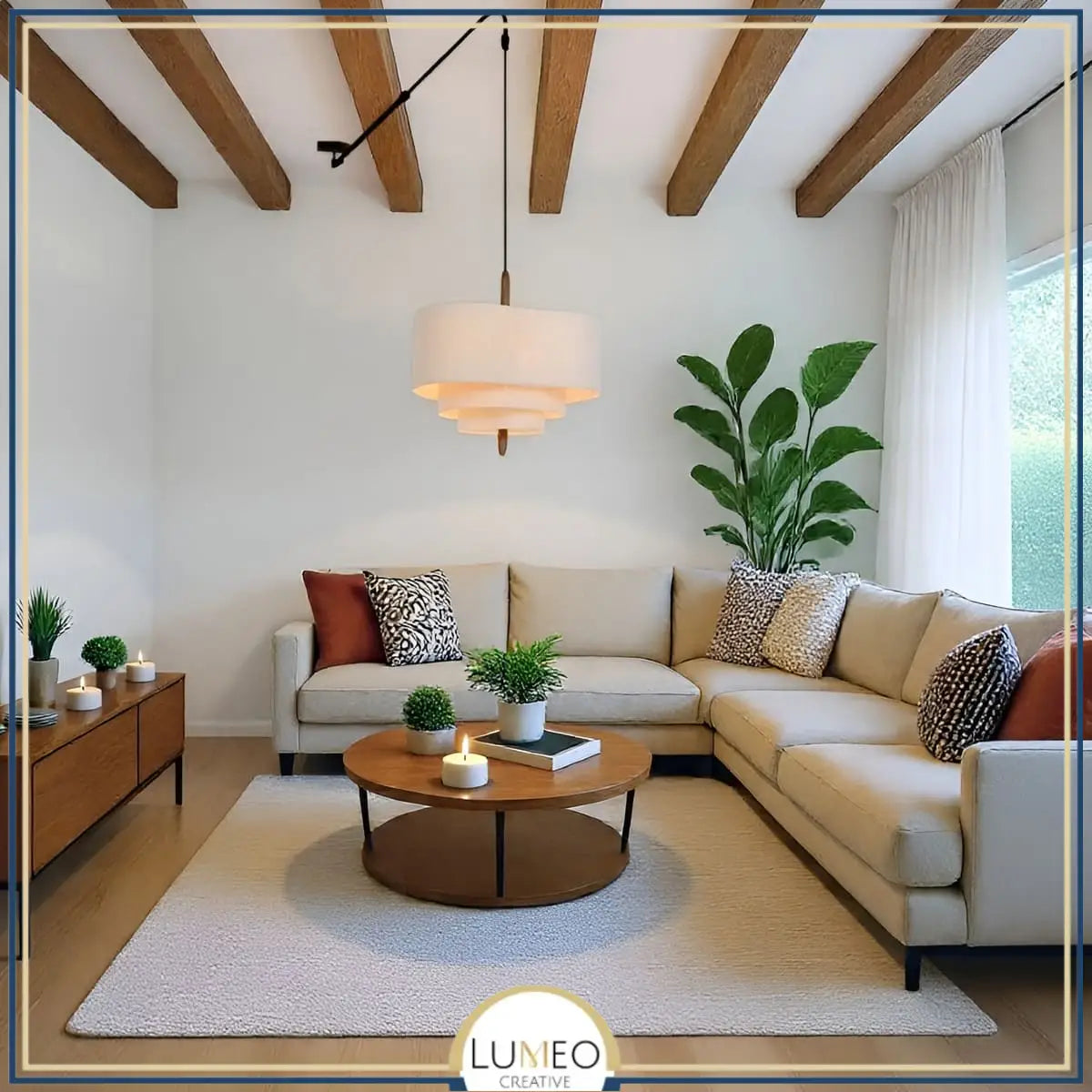 Suspension tissu spirale et bois | Élégance contemporaine